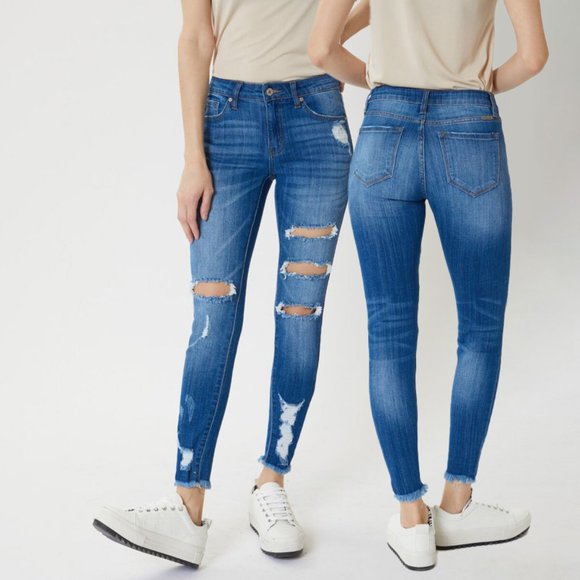 BellanBlue Denim - Women's Mid Rise Ankle Skinny Jeans